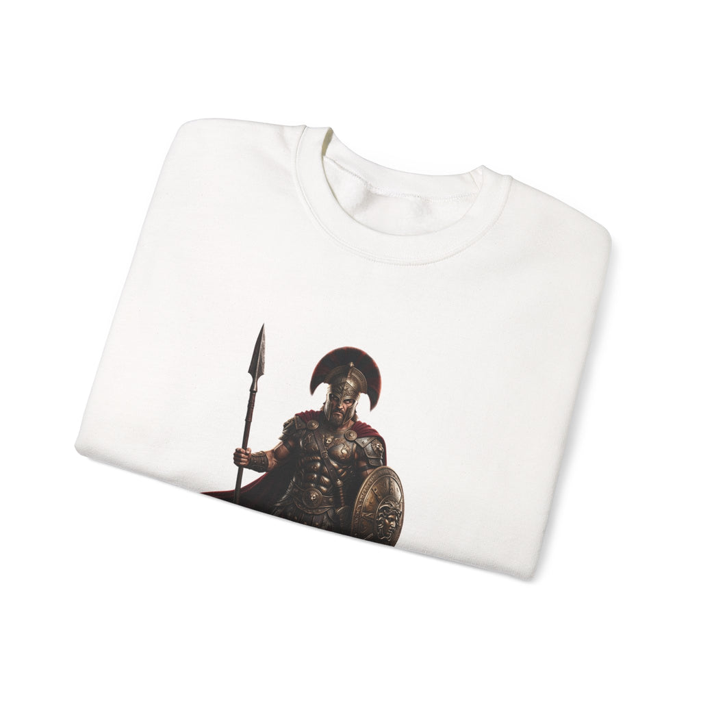Copy of Spartan Warrior Crewneck Sweatshirt — Chez Cares Crest Back Graphic