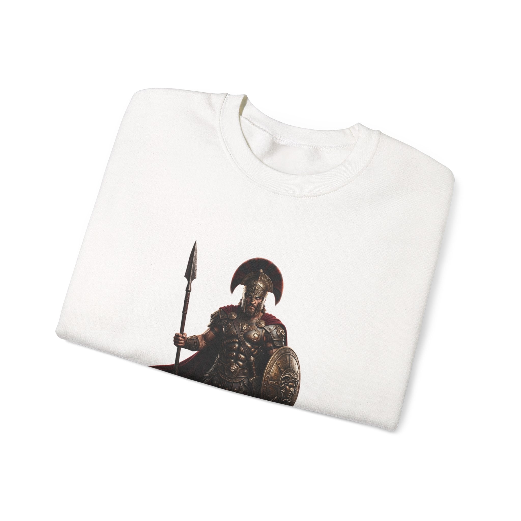 Spartan Warrior Crewneck Sweatshirt — Ancient Greek Soldier Graphic